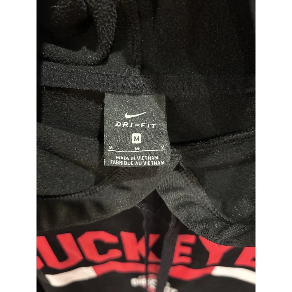 Nike Dri-FIT Ohio State Buckeyes Pullover Hoodie Sweatshirt - M - Black Red